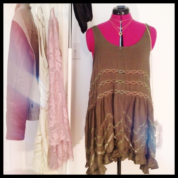 Free People Voile and Lace Trapeze Slip