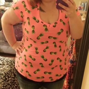 NWOT Neon pineapple tee (juniors)