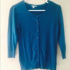 Turquoise 3/4 Sleeve Cardigan