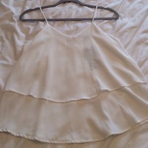 Ruffled chiffon tank top