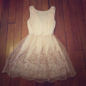 Dusty Pink Lace Dress