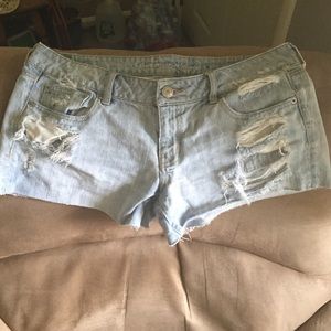 Destroyed American eagle cutoff shorts
