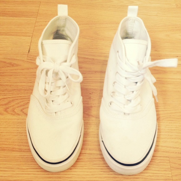White hi-top sneakers