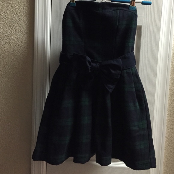 Abercrombie Fitch strapless plaid dress sz oo