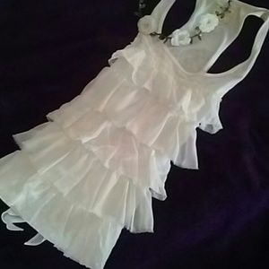 White Ruffle-y Hollister Tank Top