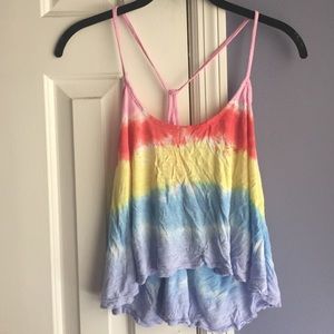 LF rainbow racerback crop top