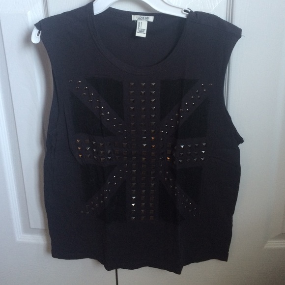 Studded charcoal tank top