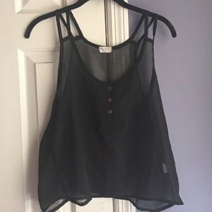 Brandy Melville sheer black tank