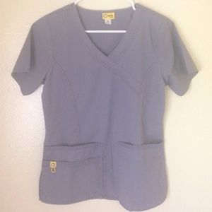 Gray scrub top