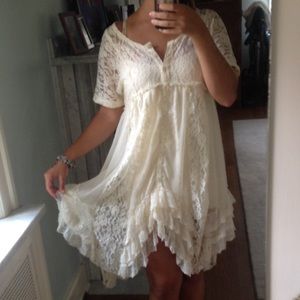 Free People Lace Ruffle Dress