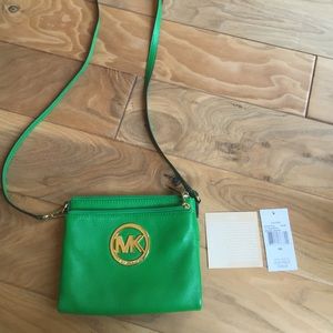 green Michael Kors Fulton large crossbody