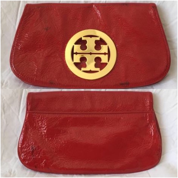 🔴SOLD🔴Tory Burch Amanda Red pattern leather Reva - Picture 2 of 4
