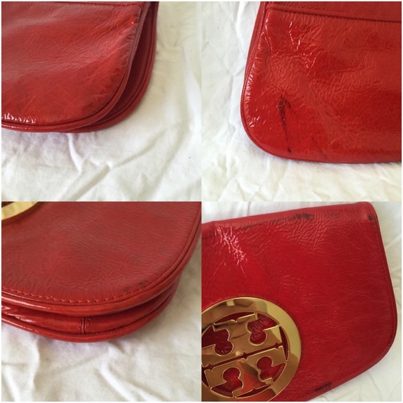 🔴SOLD🔴Tory Burch Amanda Red pattern leather Reva - Picture 4 of 4