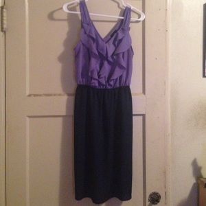 Purple and navy blue dress