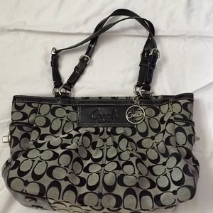 Black and Gray Coach Handbag