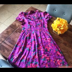 Betsey Johnson Floral Satin Dress