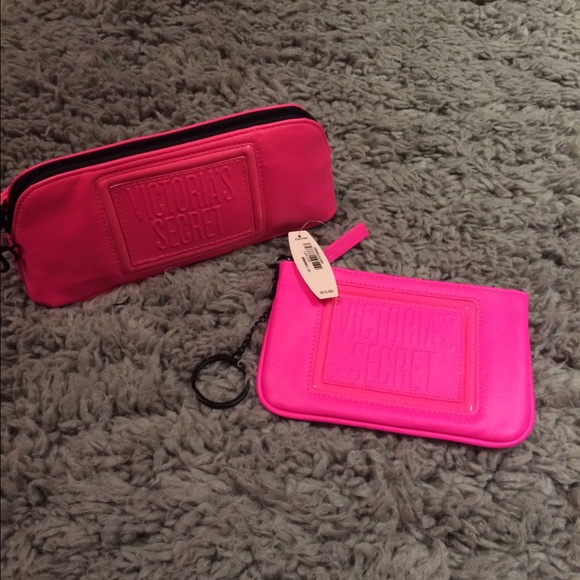 PINK Victoria's Secret Accessories - VS Pink Makeup Bag & Key Pouch.