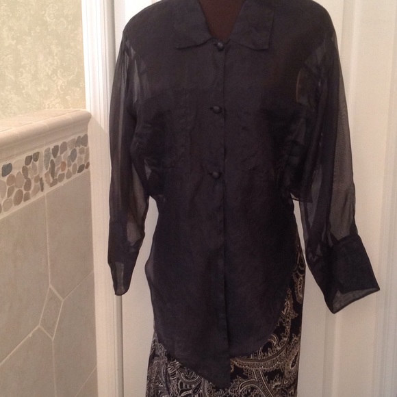 Henri Bendel silk chiffon blouse.