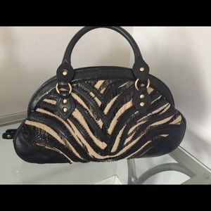 Isabella Fiore Black and zebra handbag