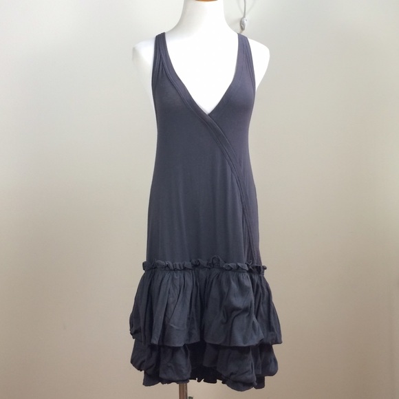 Marc Jacobs Backless Ruffle Dress Gray