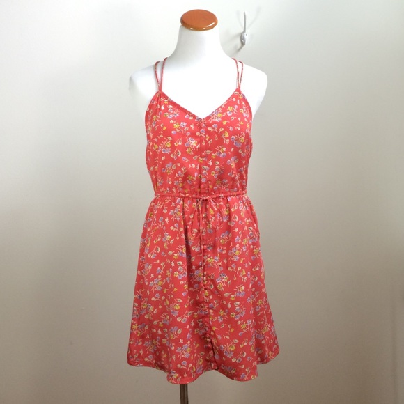 Silky Floral Red Sundress