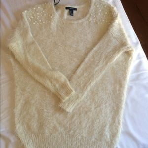 Cream fuzzy sweater