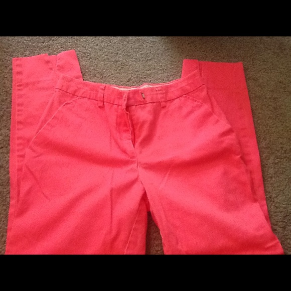 Neon coral trousers