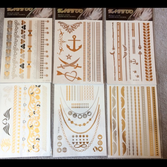Metallic tatoos, flash tatoos. 5sheets