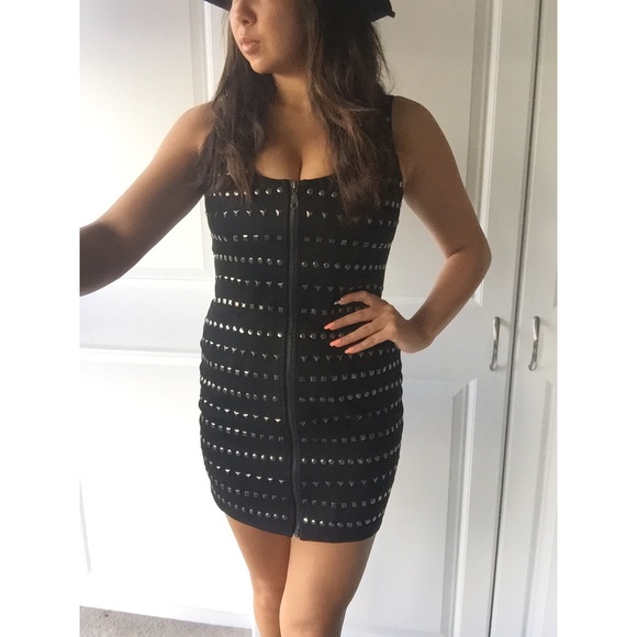 Black & Silver Studded Dress F21