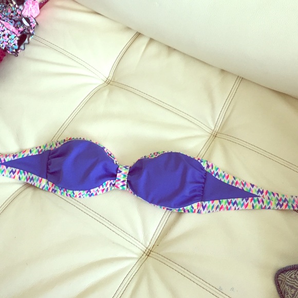 Pink strapless bandeau top
