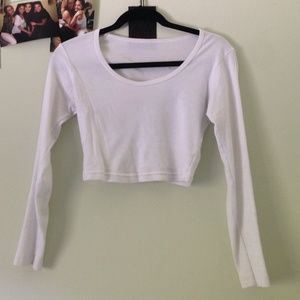 American apparel long sleeve baby ribbed crop tee