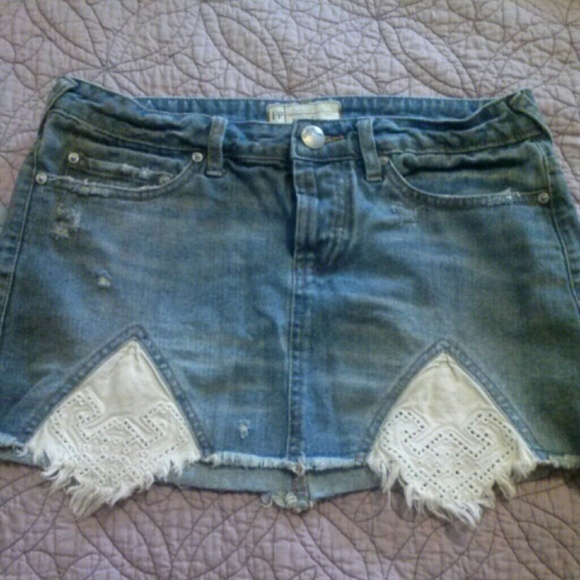 Free People Jean Skirt
