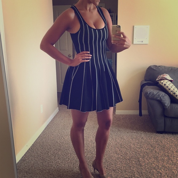 Gin Dresses & Skirts - Sexy sophisticated black dress with white trim!