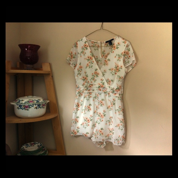 White Floral Romper