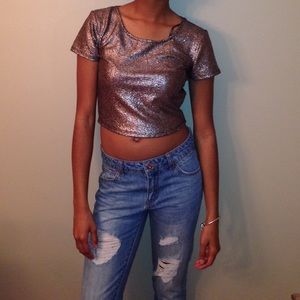 Shimmering goldish bronze top from forever 21