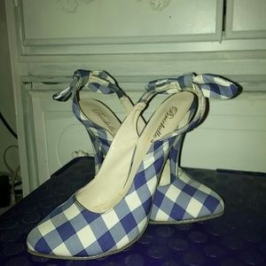 Blue & white high hills