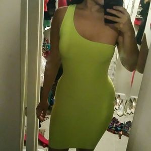 BEBE lime green dress