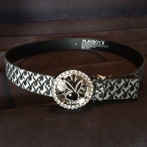 Silver playboy belt