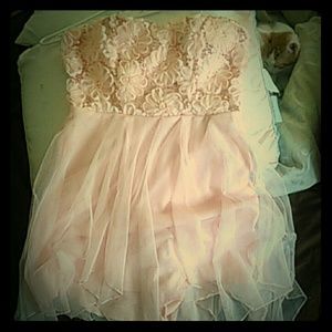HighToLow Pastel Pink Strapless Dress
