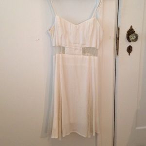 White Lace Insert Dress