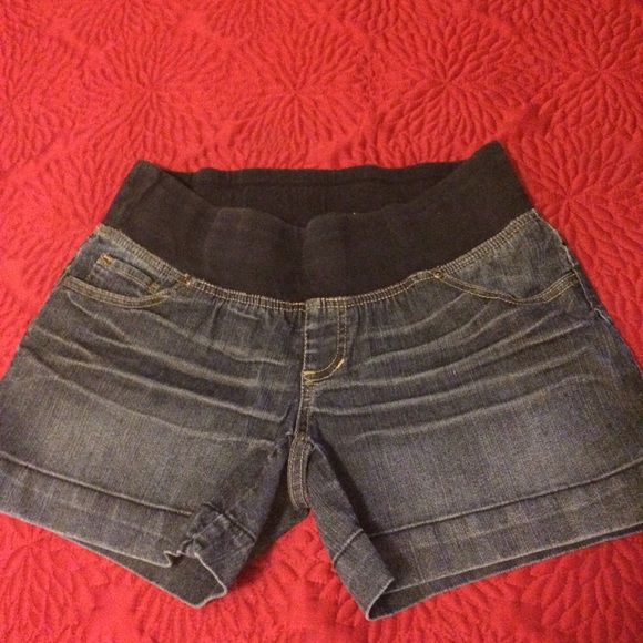 Jean maternity shorts