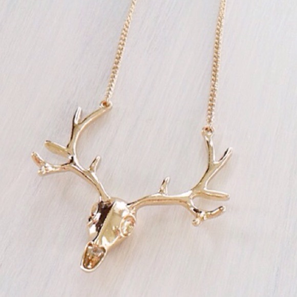 Antler necklace gold