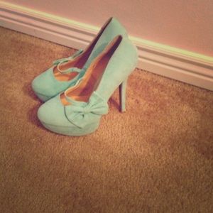 Mint green high heels
