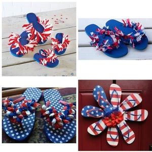 four of july theme flip flops (or order any theme)