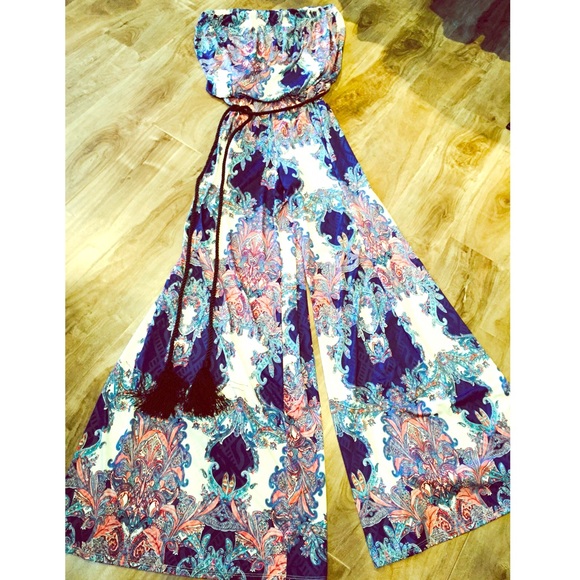 Printed tube jumpsuit