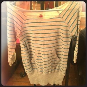 Gray and blue striped blouse Gray and blue striped blouse