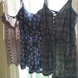 Bundle of printed rompers