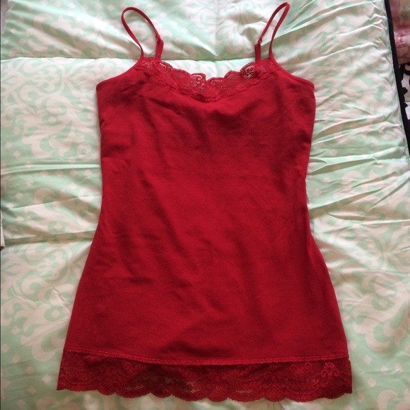 Red Lace Cami with adjustable straps