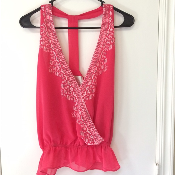 Hot pink tribal dress tank top