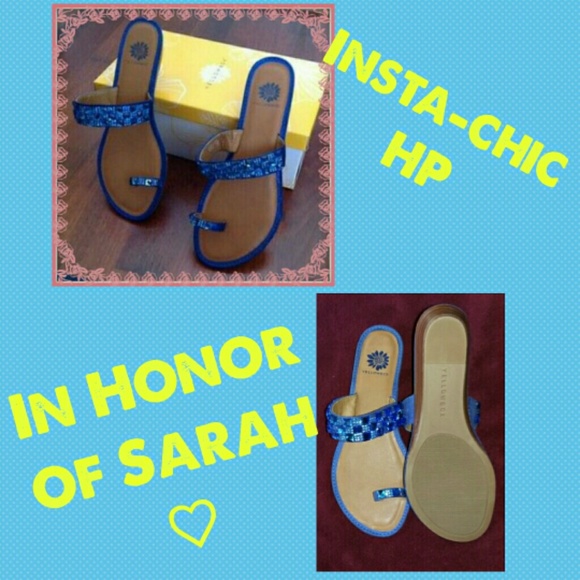 HP🎉🌟Yellow Box 'Adaeze' Blue Studded Sandals
